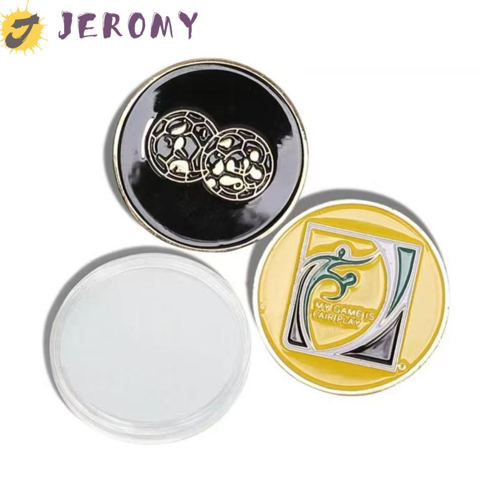 JEROMY Side Toss Coin, Mẫu bóng đá Pick Edge Soccer Flip Coin, Trẻ em Người lớn Hai mặt Fair Play Bó