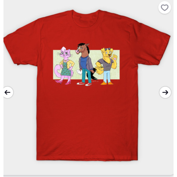 Lễ hội áo thun nam họa tiết BoJack Horseman, 100% cotton, màu đỏ