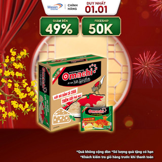   Chọn Vị  Thùng Mì trộn Omachi - Thùng 30 Gói x 80g  Spaghetti Phô Mai Trứng Muối,Thịt Xiên Nướng  