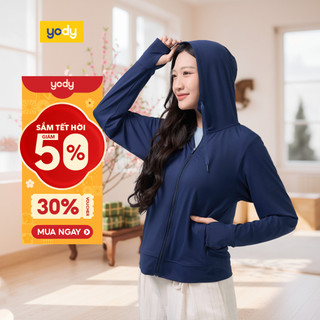    Áo chống nắng Yody nữ áo khoác nắng chống tia UVF 100+ mềm mịn thoáng mát bảo vệ làn da WEJA25S009 