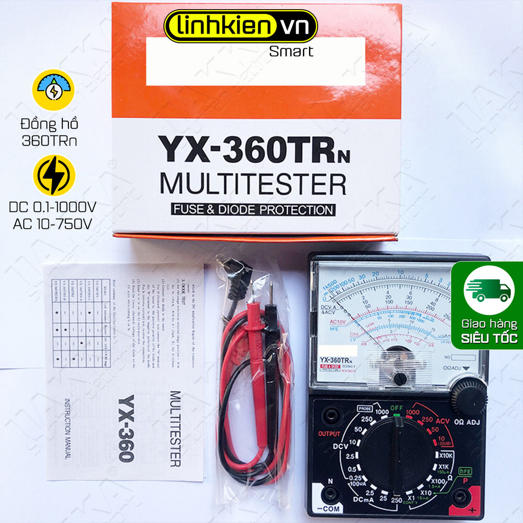 Đồng hồ đo điện Vạn Năng Sanwai YX-360TRn Đo Dòng Một Chiều Xoay Chiều Có Đèn Có Loa Báo