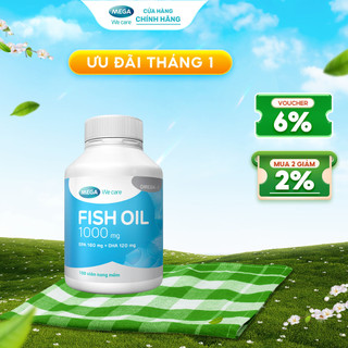  Thực phẩm bảo vệ sức khỏe FISH OIL 1000MG bổ sung DHA và EPA cho cơ thể tốt cho thị lực và não bộ  100 viên  