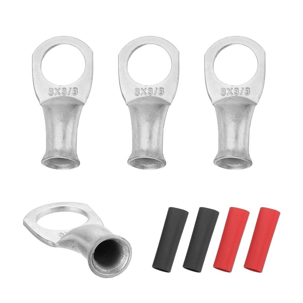 Chung 4 8 AWG M10 Pin Lugs Vòng Thiết Bị Đầu Cuối, 3 / 8 "10mm Stud Crimp Wire Terminal Connector En