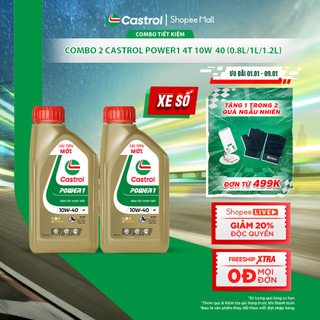   BST Bác tài công nghệ  COMBO 2 Dầu nhớt xe số Castrol POWER1 4T 10W-40  0.8L 1L 1.2L  