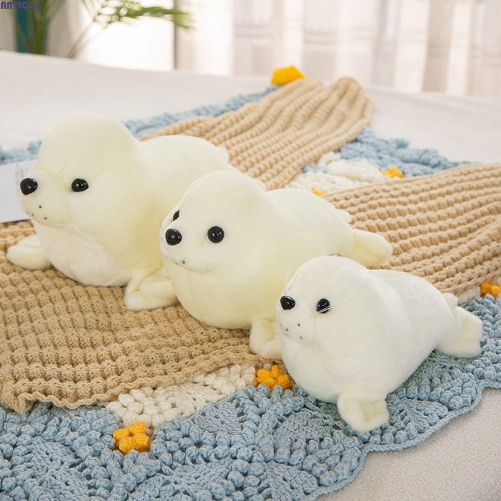 ANTIONE Seal Búp bê sang trọng, Gối động vật Fluffy Seal Đồ chơi nhồi bông sang trọng, Lông ấm cúng 