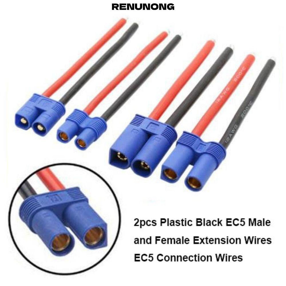 RENUNONG 2 Dây Nối Dài, Dây Kết Nối EC5 Nam Nữ Đen EC5, Nhựa Cao Cấp 6 Kiểu EC5 Dây Thiết Bị Đầu Cuố