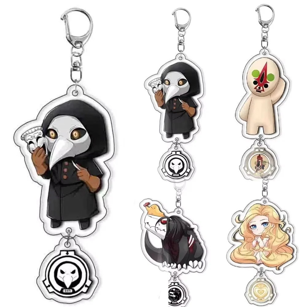 Móc khóa SCP Foundation Mica Acrylic in hình SCP-049 SCP-173 SCP-682 SCP-166 chibi dễ thương phụ kiệ