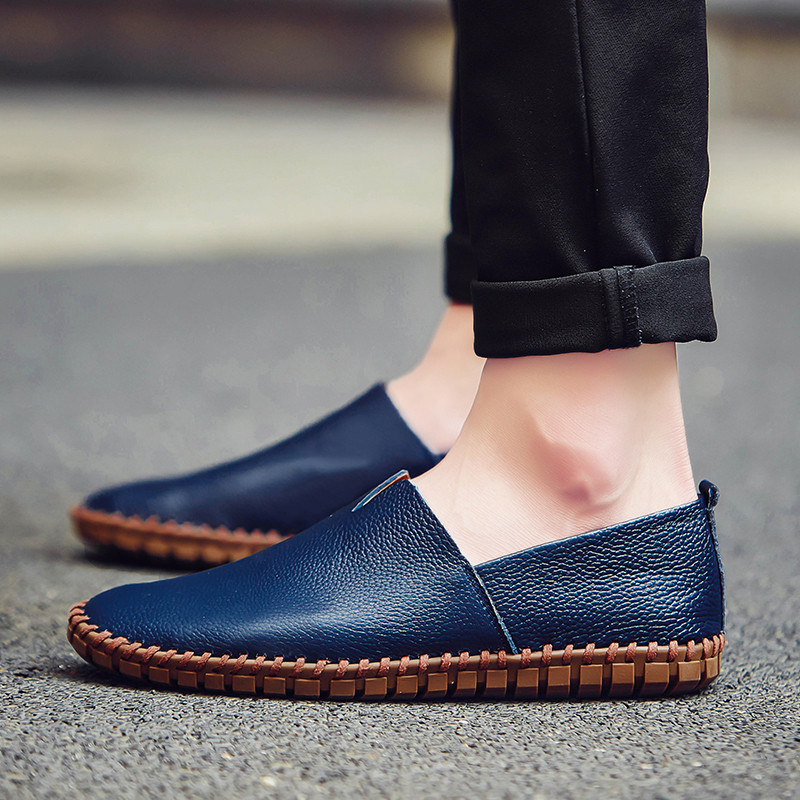 Giày Nam Sang Trọng Mùa Hè Loafers Da Nhẹ Thoáng Khí Slip On Boat Shoes FIYB