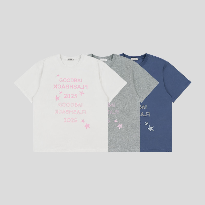 Áo nam chất lượng cao GOODBAI logo tương phản in màu 100% Cotton cao cấp Áo thun ngắn tay cỡ lớn