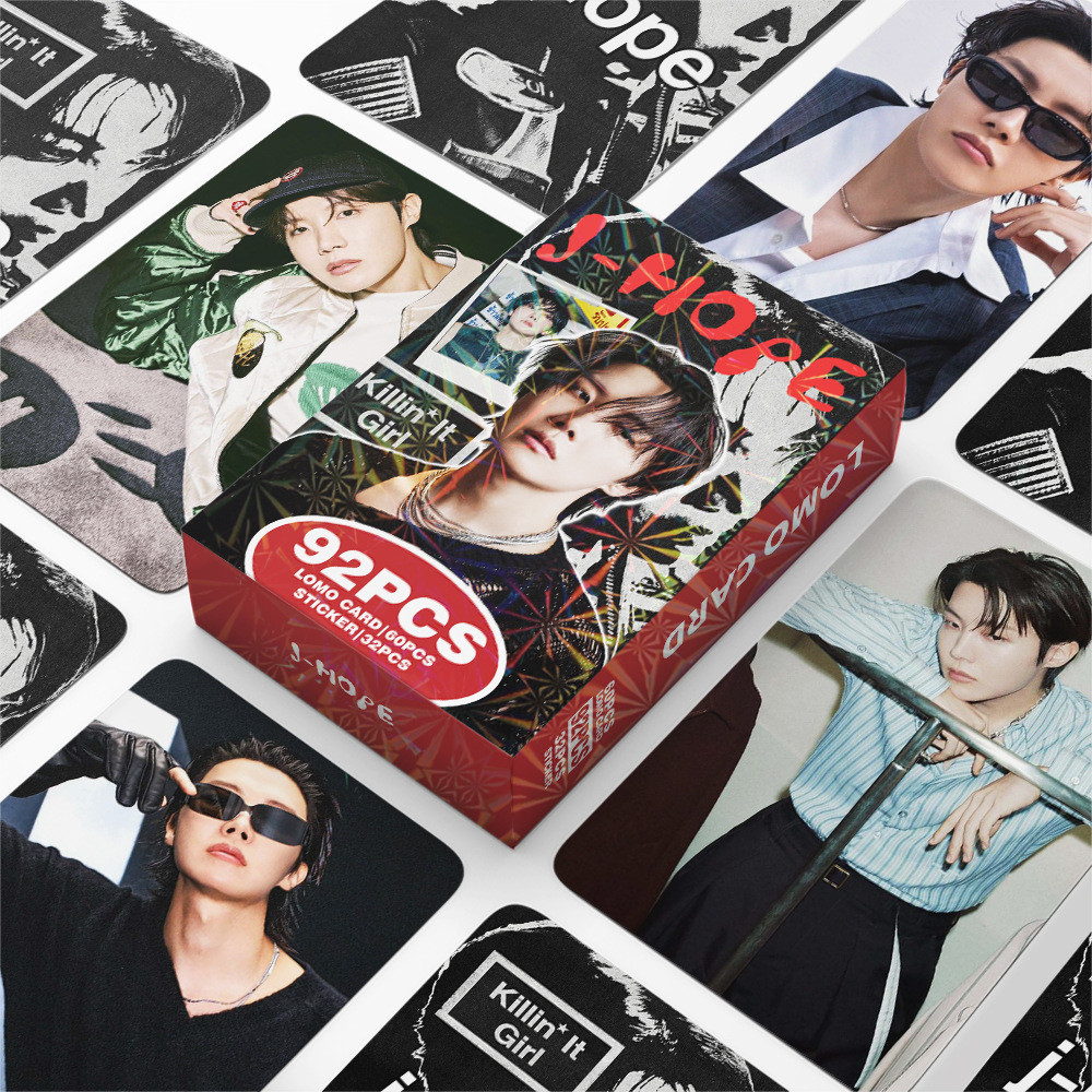 2026 BTS JHOPE Photocard Lomo Card Bưu Thiếp 60 Chiếc Thẻ + 32 Miếng Dán