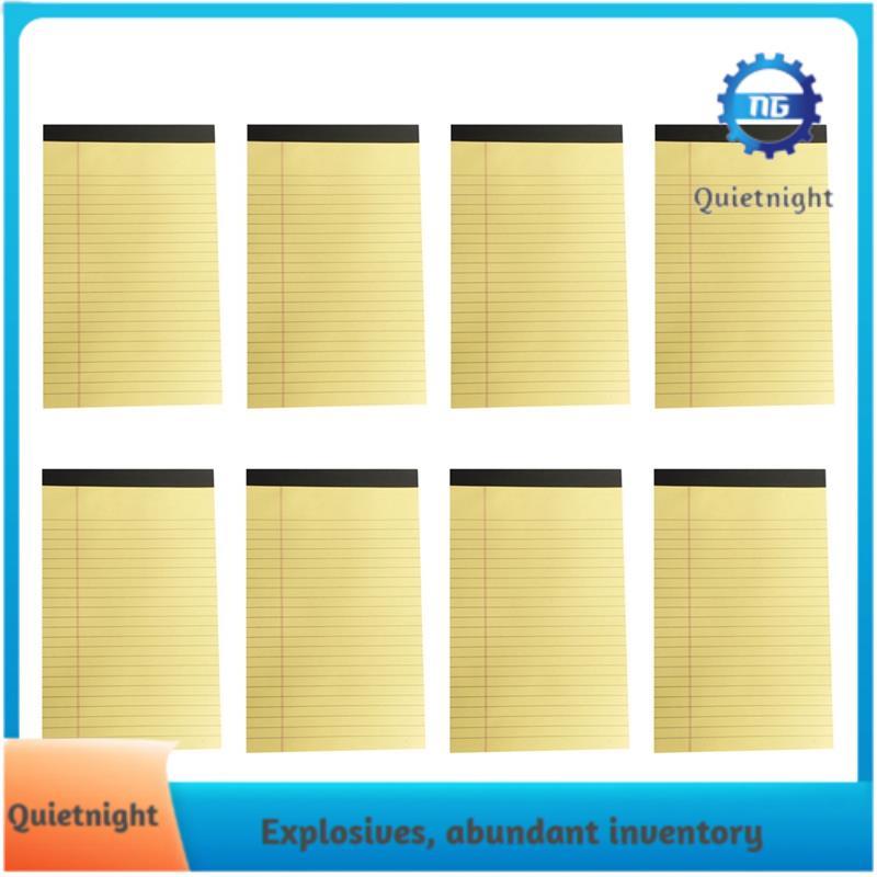 [quietnight.ph] Miếng đệm màu vàng 5X8 Notepads, 8 gói Miếng dán ghi chú nhỏ 5X8 College Ruled Perfo