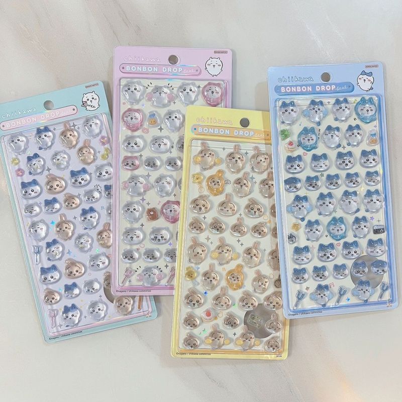 Chiikawa Chiikawa Chiikawa 3D Epoxy Nhãn dán ba chiều Little Eight Usaki Nhãn dán trang trí dễ thươn