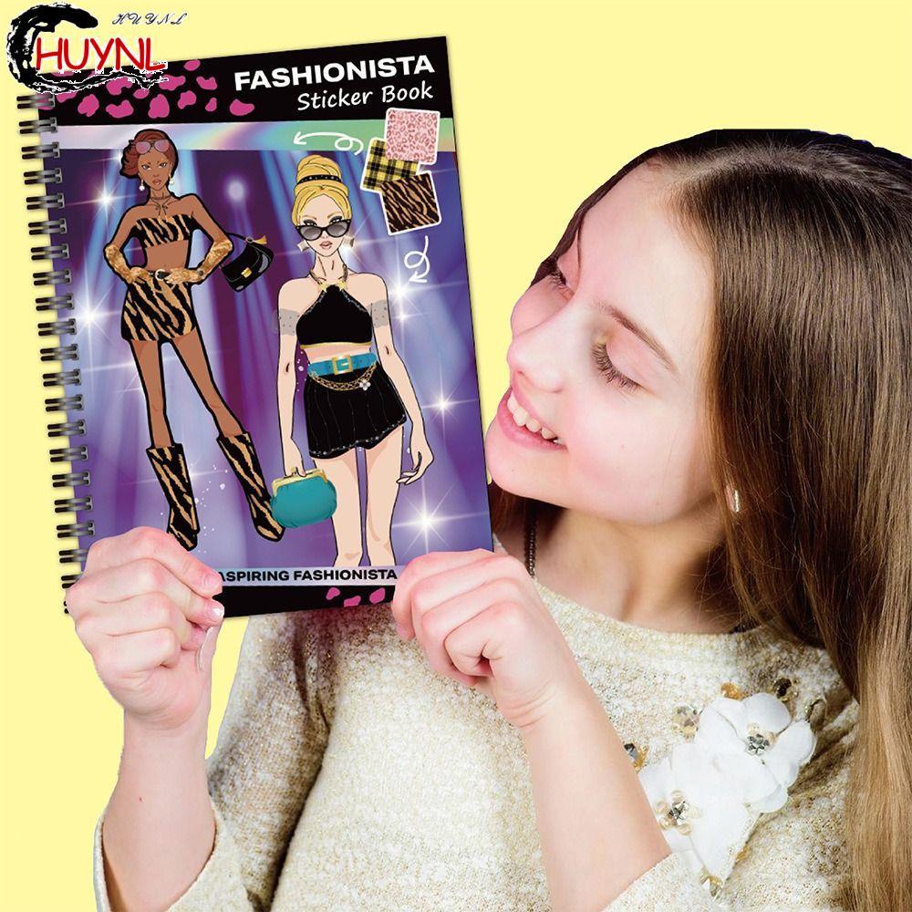 RENDZ Dress Up Sticker Book, Coloring Washable Coloring Sticker Book, Sticker Book Tự dính có thể tá