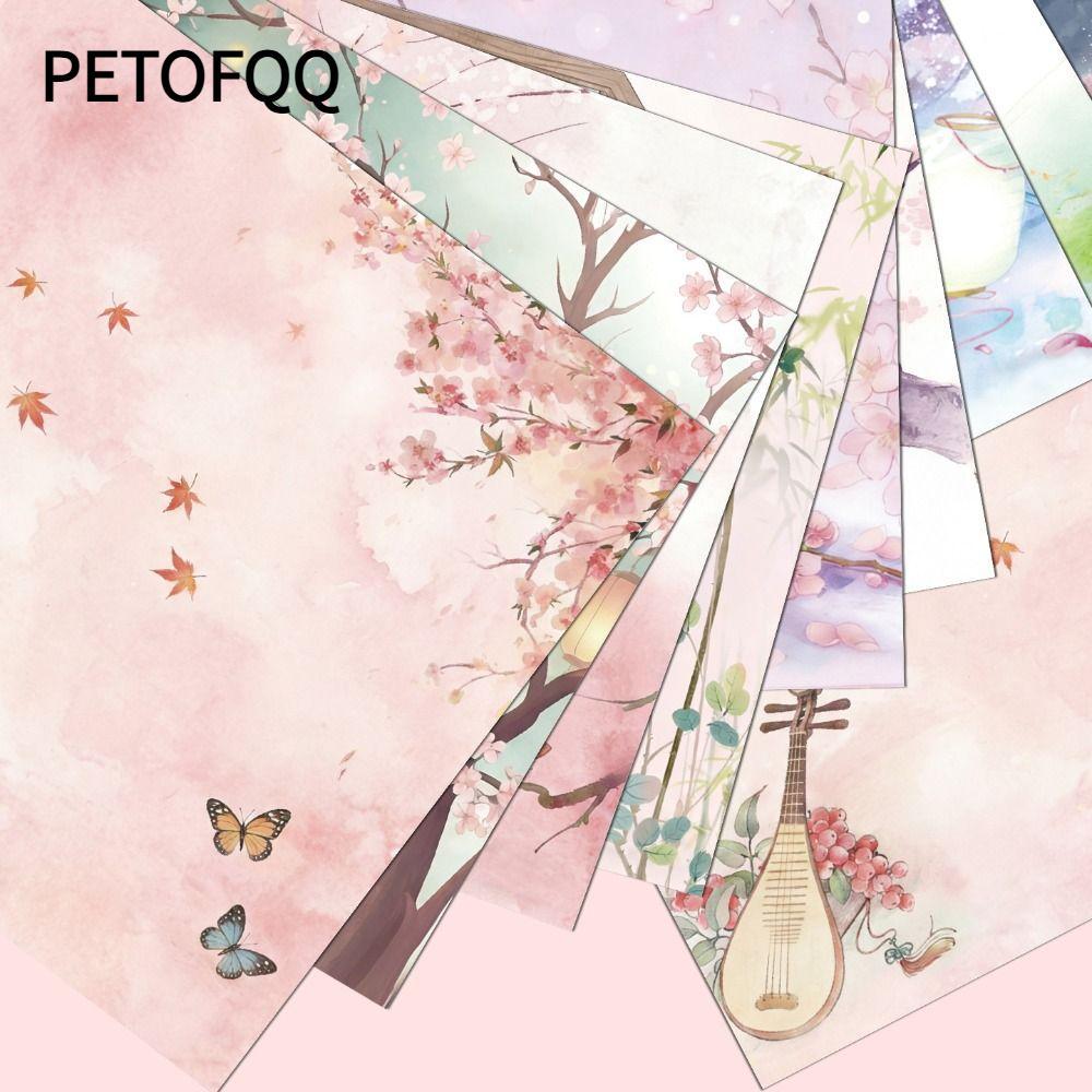 PETOFQQ 60 tờ Giấy Origami, Giấy thủ công in hoa hai mặt hoa anh đào, Trang trí phong cảnh truyền th