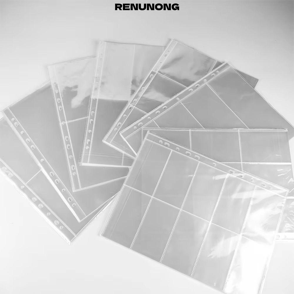 Trang Thẻ RENUNONG, Trang Album Ảnh A4, Chất Kết Dính Nạp Lại 11 Lỗ Nhiều Túi Album Trang Nạp Lại
