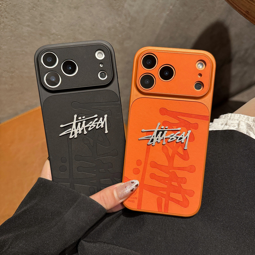 Street Classic STU * * * * Vỏ điện thoại da dập nổi nhãn kim loại Thích hợp cho iPhone 17 Pro Max 16