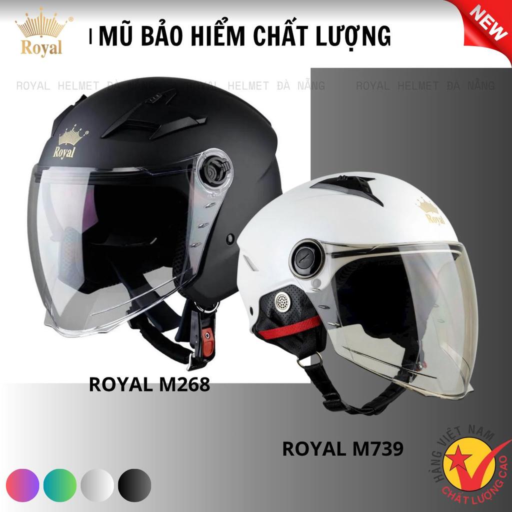 Mũ bảo hiểm nửa đầu Royal M739 && Royal M268 có kính che mặt size M L XL XXL cho nam và nữ đi xe máy