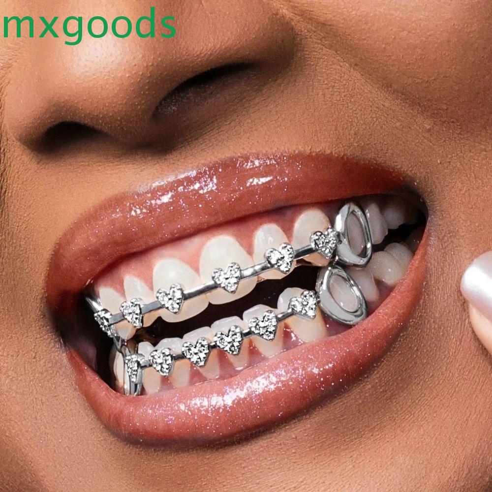 Charm răng grillz kim cương giả, thiết kế thời trang hip hop, niềng răng và ổ cắm răng
