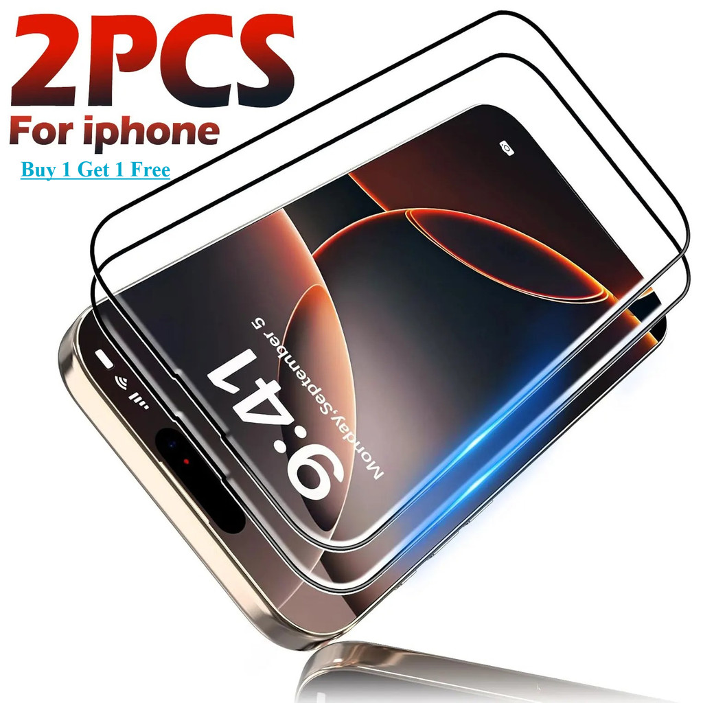Mua 1 Tặng 1 Kính Cường Lực viền đen miễn phí cho iPhone 17 Pro Max 17e 16e Air 16 15 14 13 12 11 Pr