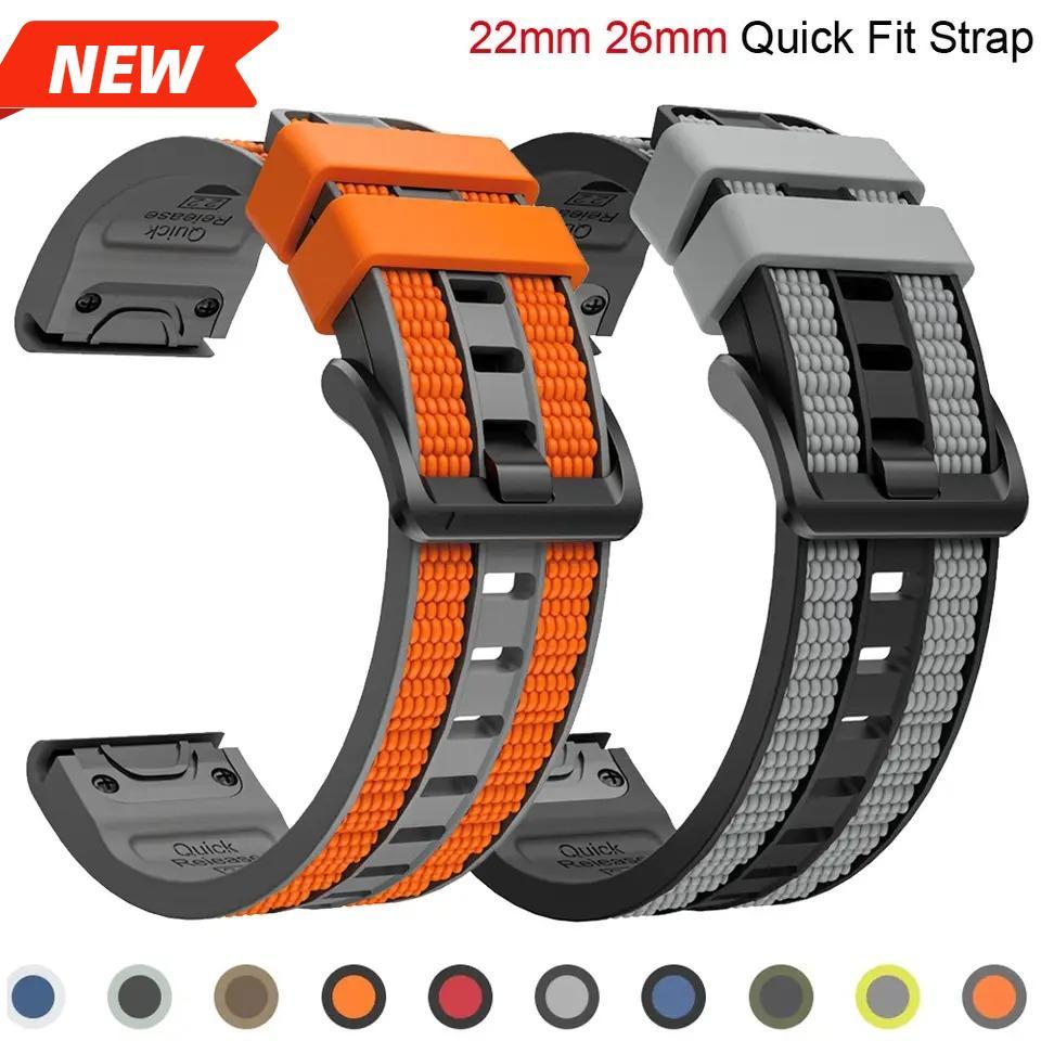 Dây đeo vừa vặn nhanh 22mm 26mm cho Garmin Fenix 8 7 Pro 7S 6X 6 Venu 3 Tactix 7 Vòng tay silicon th