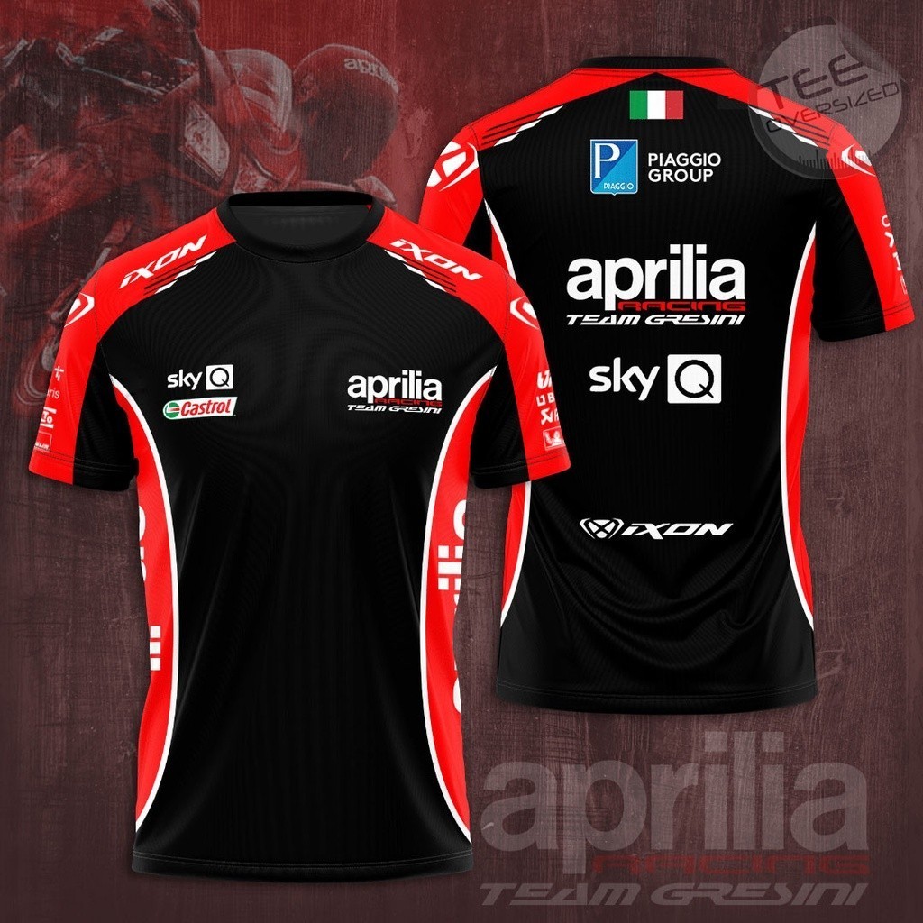 Áo thun đua xe máy Aprilia Racing Team Gresini, phù hợp nam và nữ