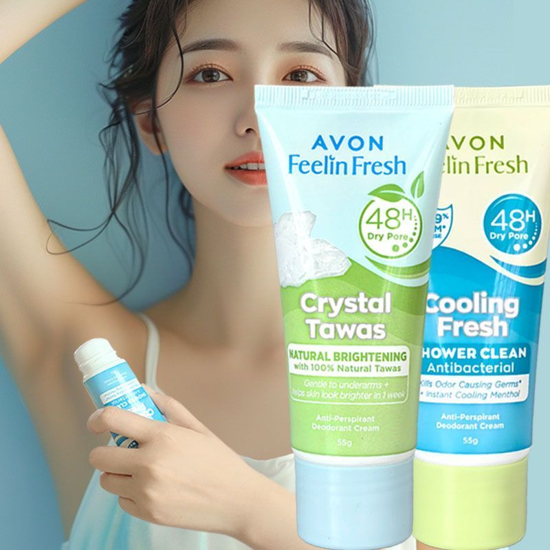 Kem chống mồ hôi Avon 55g, khử mùi nách, khử mùi bàn chân tay, làm mới cơ thể, hương thơm cho nữ nam