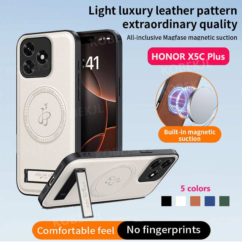 Ốp Cứng Honor X5C X5CPlus X5d Plus HonorX5C HonorX5cPlus Da Pu Sang Trọng Giá Đỡ Từ Tính Vỏ Điện Tho