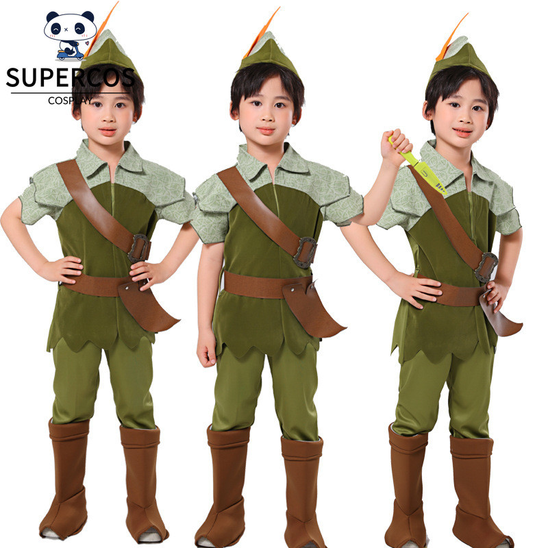 Bộ trang phục Cosplay Green Elf Peter Pan cho trẻ em Chương trình tiệc Giáng sinh