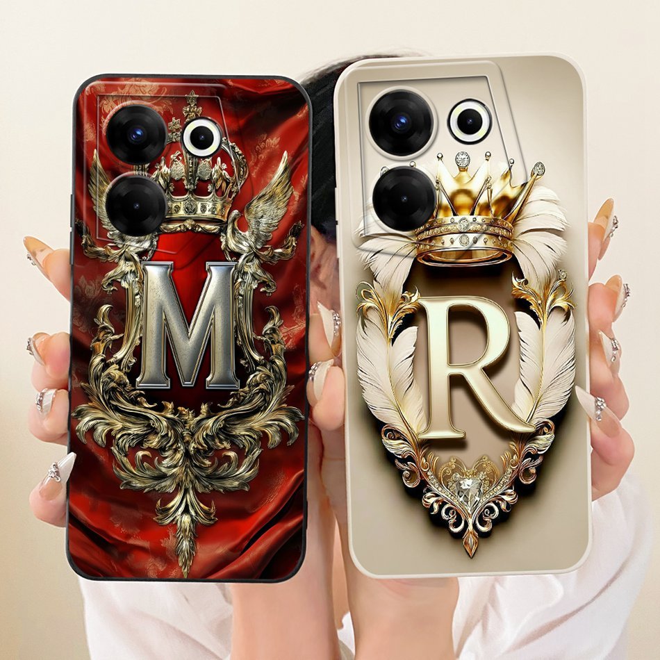Dành Cho Tecno Camon 20s Pro 5G CK8nB Royal Crown Chữ Cái Ban Đầu Vỏ Điện Thoại Camon 20 Pro 5G Vỏ S