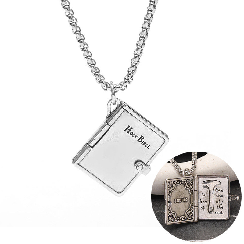 Spot Goods#Movie Merchandise The Shawshank Redemption Bible Hammer Openable Necklace Hammer Book Pen