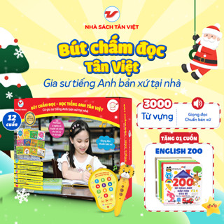  Bút chấm đọc Học tiếng Anh Tân Việt Bộ sách phát ra âm thanh cho trẻ luyện nghe nói đọc Bút Hổ Vàng 