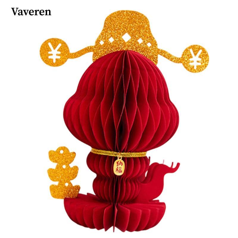 Đỏ Origami Thủ Công Trung Quốc Năm Mới Trang Trí Giấy 3D Tượng Tổ Ong Cho Lễ Hội Mùa Xuân Giá Sách Đ