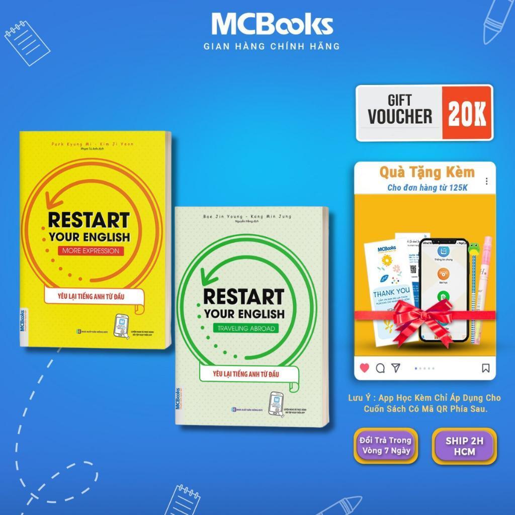 Sách - Restart Your English - Yêu Lại Từ Đầu Tiếng Anh - More Expression + Traveling Abroad - Combo 