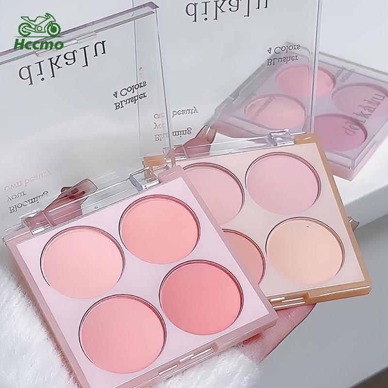 Hccmo 4 Màu Matte Blush Powder Set - Sweet Warm Tone Face Makeup Cheek Brightener Cosmetic Illuminat