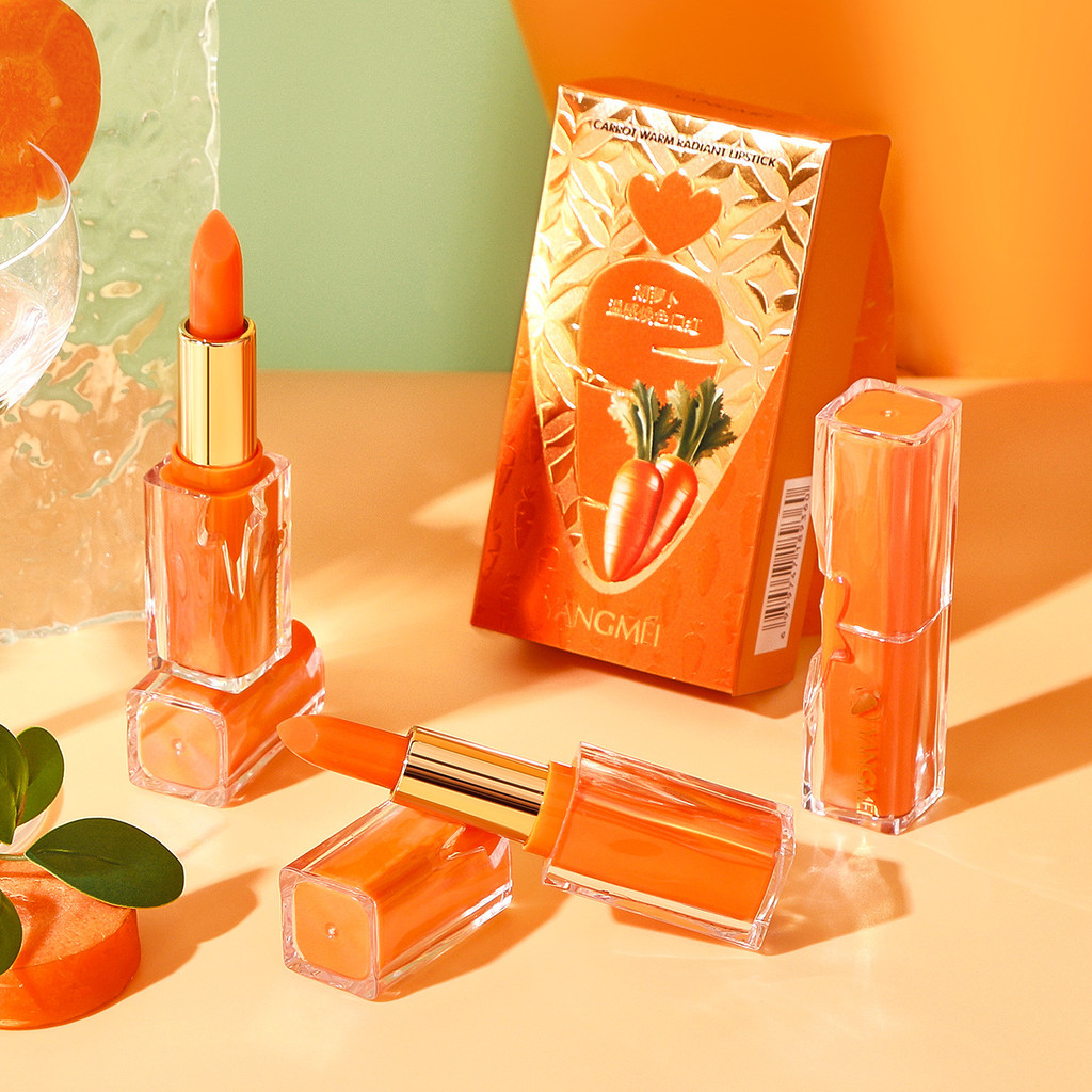Yangmei Cà Rốt Ấm Áp Trẻ Hóa Son Môi Ngàn Người Ngàn Màu Sắc Dưỡng Ẩm Dưỡng Ẩm Làm Sáng Môi Đường Mà