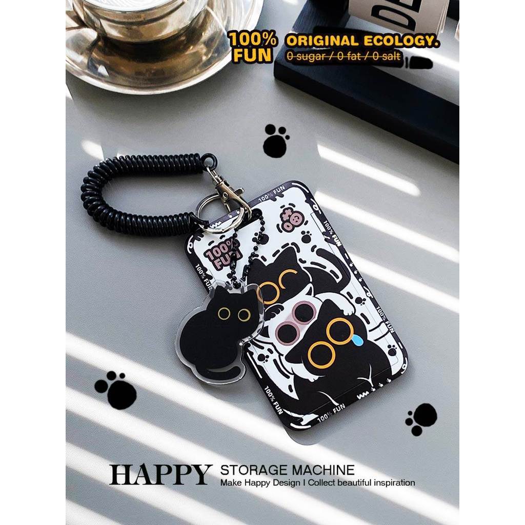 HAPPY Original Stacked Little Black Cat Canteen Di động