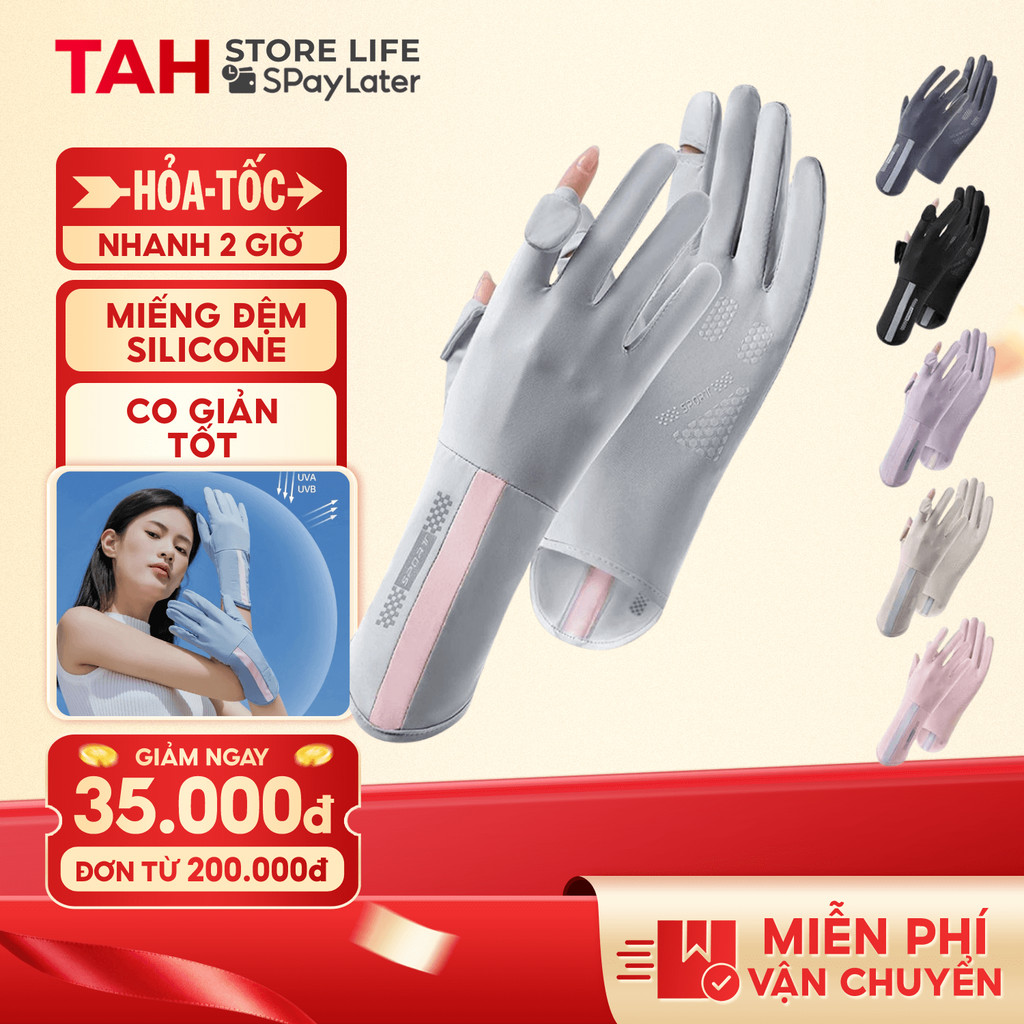 Bao Tay Hở Ngón Chống Trượt, Găng Tay Chống Tia UV Chống Nắng Phủ Kín Bàn Tay Thoáng Khí Lái Xe