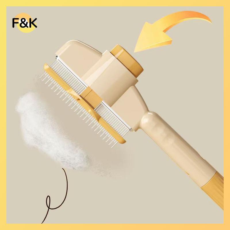 F & K Dogb Pet Hair Remover One Button Dogs Brush Cat Brush Massagebs Dog Grooming Brush Tool Pet Su