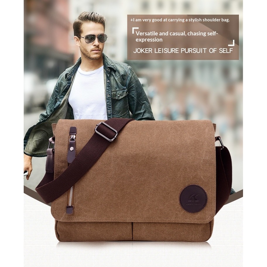 Authentic New Retro Canvas Shoulder Bag Men's Bag Business Briefcase141-inch computer bag men's casu