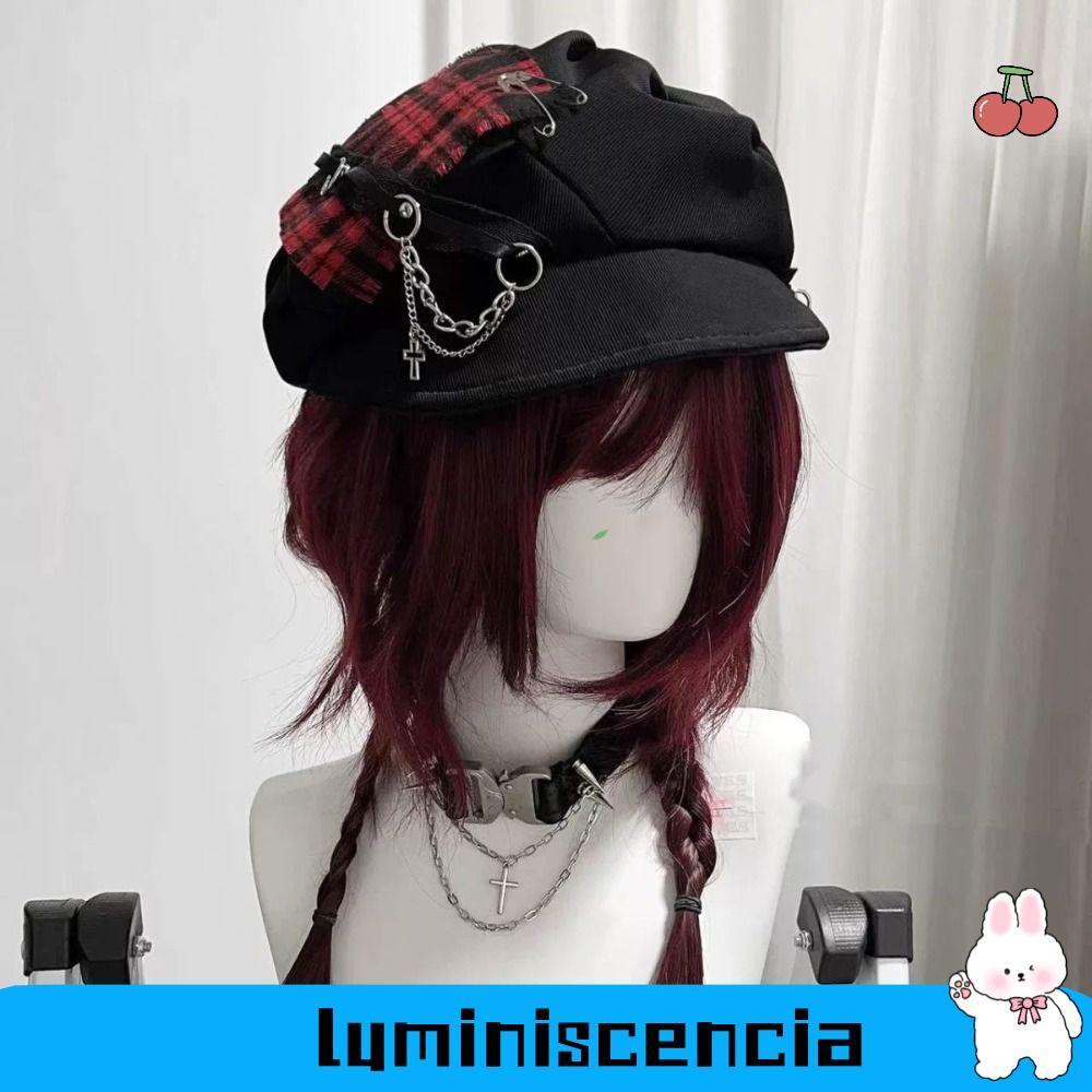 LUMINISCENCIA Mũ nồi Harajuku, Mũ Gothic Gothic Gothic Gothic Gothic mát mẻ, Xu hướng Spice Cross Mặ