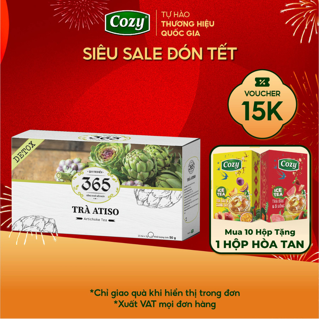 Trà Atiso Túi Lọc - Trà Thảo Mộc 365 – Trà Atiso Đỏ Thanh Nhiệt Mát Gan, Hỗ Trợ Giải Độc