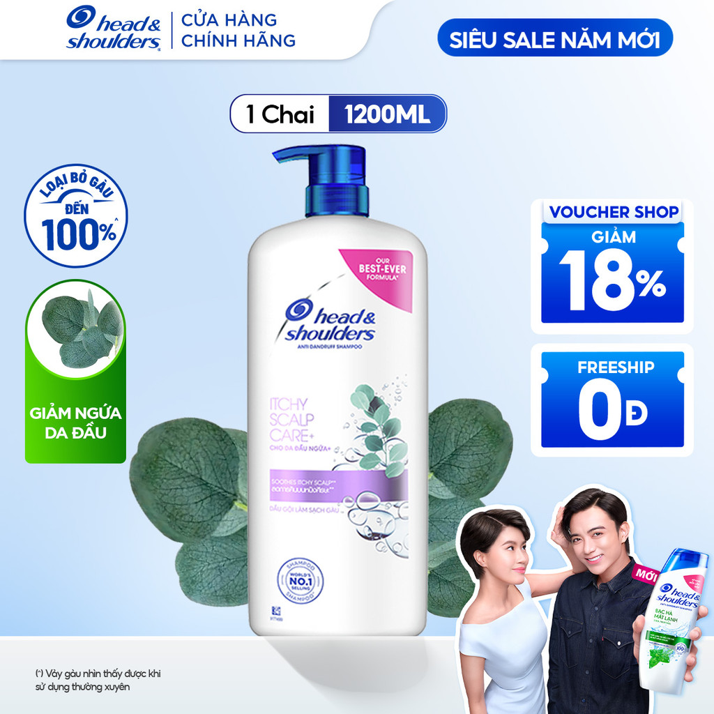  Dầu Gội HEAD & SHOULDERS Giảm Ngứa Da Đầu Chai 1200ML 