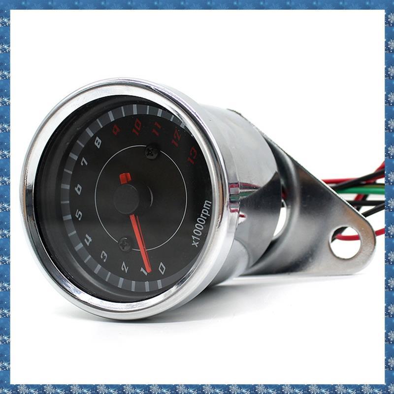 (H U F Y) DC 12V Analog RPM Gauge Xe máy Tachometer có đèn nền LED xanh 1000RPM Kỹ thuật số Tacho Ga
