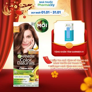  Kem Nhuộm Tóc Garnier Màu 5.32 Nâu Caramel  50g+50ml+5g Hộp  