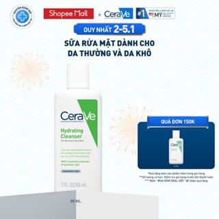  Sữa rửa mặt giúp làm sạch sâu dành cho da thường và da khô Cerave Hydrating Cleanser 88ML 