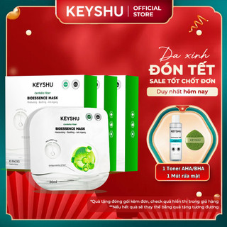  Combo 3 Hộp Mặt Nạ Sợi Xơ Rau Má Centella Fiber KEYSHU Dưỡng Ẩm Làm Mềm Da Hỗ Trợ Ngăn Ngừa Lão Hóa 10 Miếng 