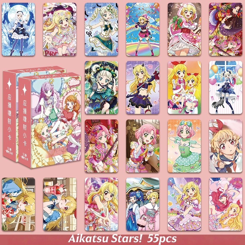 50-55 chiếc Manga Manhwa Aikatsu Stars Slay The Gods Laser Holographic Lomo Cards Fights Break Spher
