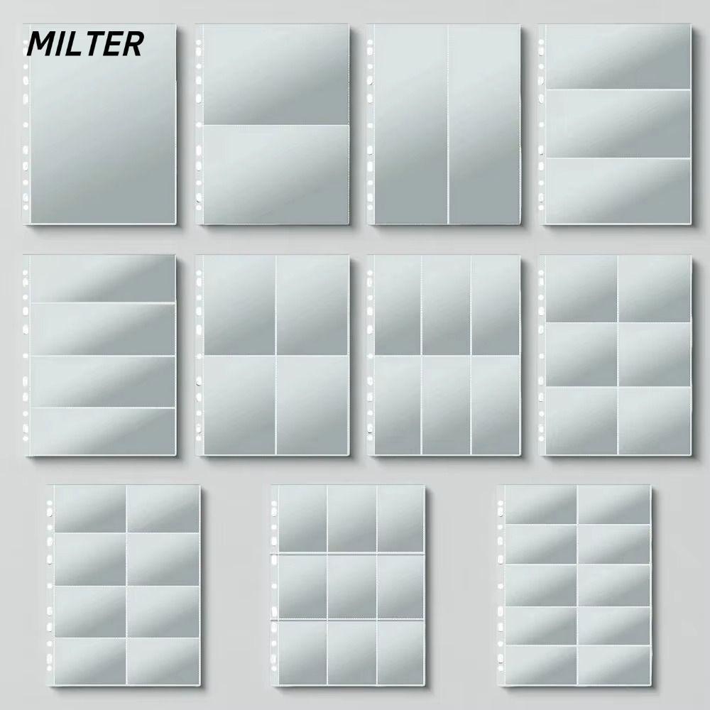 Trang Thẻ MILTER, Trang Album Ảnh A4, Chất Kết Dính Nạp Lại 11 Lỗ Nhiều Túi Album Trang Nạp Lại