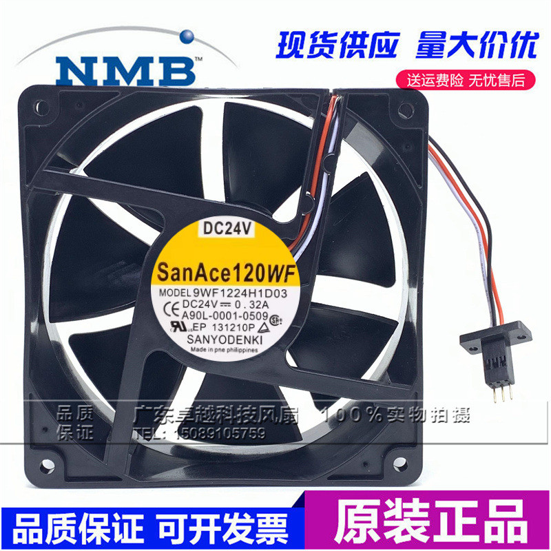 Quạt làm mát Sanyo 9WF1224H1D03 24V 0,32A 12CM 12038 Fenaco hoàn toàn mới