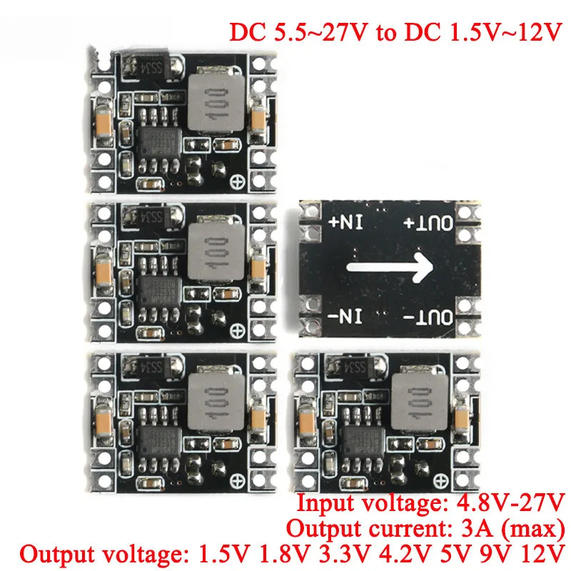 2-5 chiếc DC 5.5 ~ 27V sang 3.3 / 5 / 12V MP1584 DC-DC Buck Bộ chuyển đổi Mô-đun cấp nguồn Bộ điều c